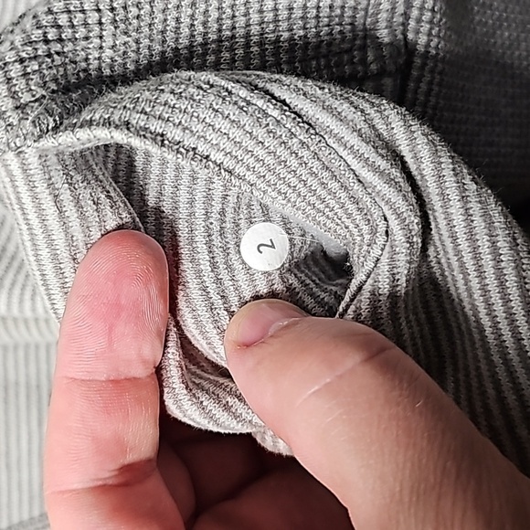 LULULEMON size 2 gray and brown pinstriped scuba zip up hoodie - Picture 7 of 7